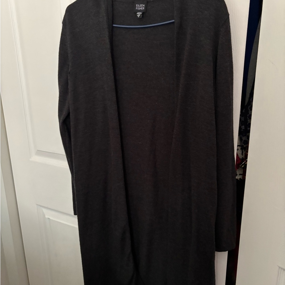 Eileen Fisher Charcoal Merino Wool Cardigan and Pants